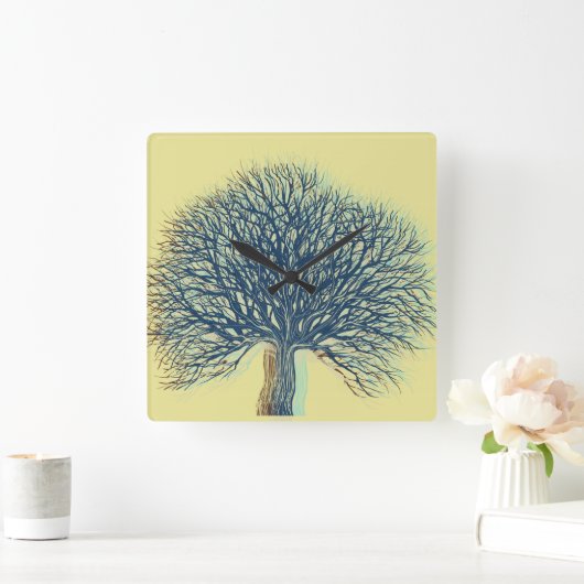 冬樹 スクエア壁時計 (ホーム)