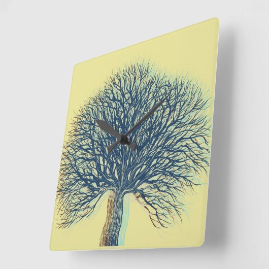 冬樹 スクエア壁時計 (傾斜)