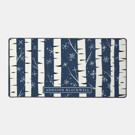 冬樺の木ツリーデスクマット及び名前をカスタムする デスクマット (正面)