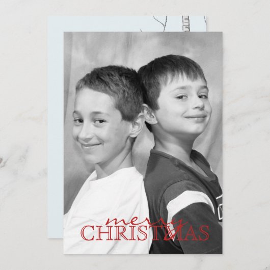 冬樺の木ツリー両面フォトカード シーズンカード (正面/裏面)