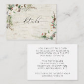 冬樺の木書道結婚植物学詳細 エンクロージャーカード (正面/裏面)