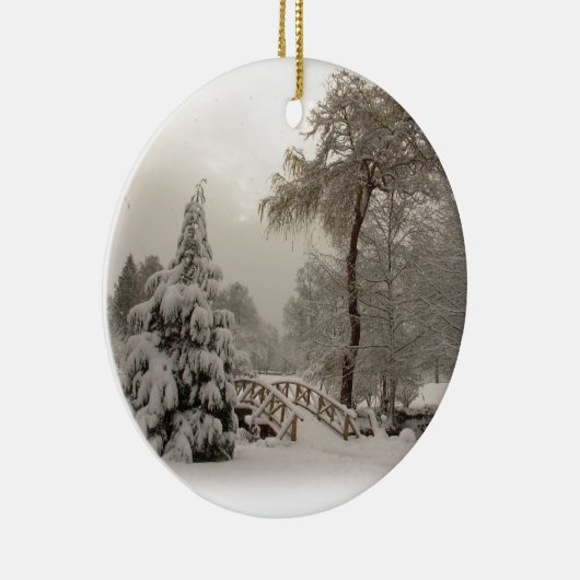 冬橋オーナメントの雪の木の装飾 セラミックオーナメント (右)