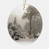 冬橋オーナメントの雪の木の装飾 セラミックオーナメント (左)