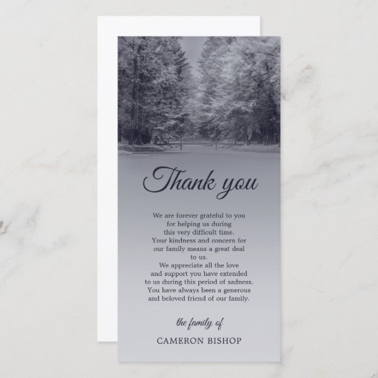 冬橋|悔やみや弔慰は感謝していしています サンキューカード (正面/裏面)