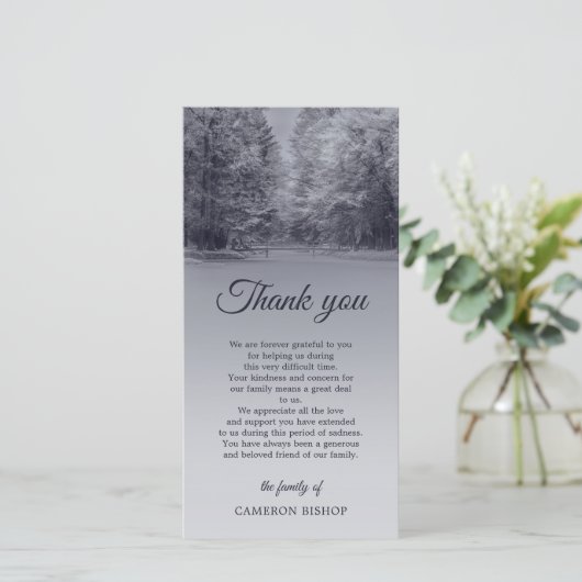 冬橋|悔やみや弔慰は感謝していしています サンキューカード (スタンド正面)