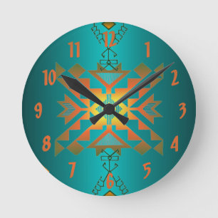冬毛布パターンWallclockの日曜日 ラウンド壁時計