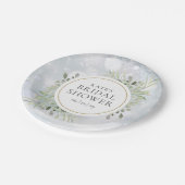 冬水カラーグリーンリーブライダルシャワー ペーパープレート (アングル)