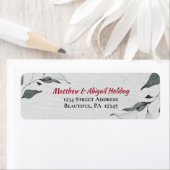 冬水カラーシンプルシルバーグレ葉ーズ ラベル (インサイチュ)