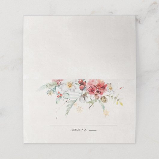 冬水カラーフローラスノーフレーク プレイスカード (外部開封)