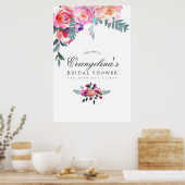 冬水カラーフローラブライダルシャワーへようこそ ポスター (キッチン)