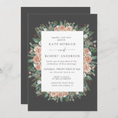 冬水カラーフローラ結婚式招待状 (正面/裏面)