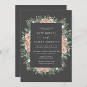 冬水カラーフローラ結婚式招待状 (正面/裏面)