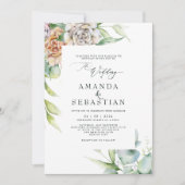 冬水カラーフローラ結婚披露宴 招待状 (正面)