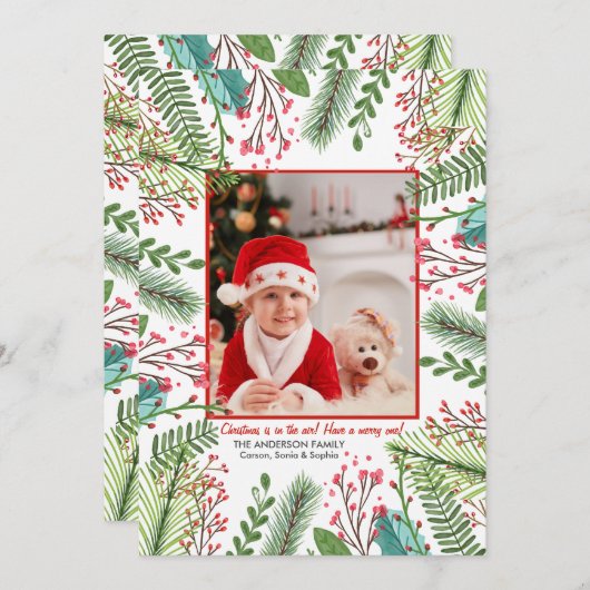 冬水カラーホリデーフォトカード シーズンカード (正面/裏面)