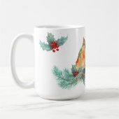 冬水カラー（鳥）ショウジョウコウカンチョウペアとホリー コーヒーマグカップ (左)