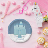 冬氷によって凍っていられている宮殿のプリンセスの誕生会 ペーパープレート (パーティー)