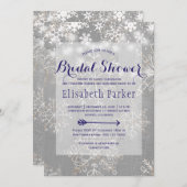 冬海軍ホワイトワンダーランド雪の降りブライダルシャワー 招待状 (正面/裏面)