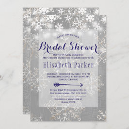 冬海軍ホワイトワンダーランド雪の降りブライダルシャワー 招待状