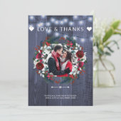 冬海軍素朴ブルゴーニュ結婚の感謝 招待状 (スタンド正面)