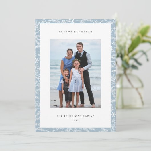 冬灯 |縦モダン写真ハヌカー シーズンカード (スタンド正面)