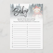 冬熊どのようなベビーアイテム赤ちゃんシャワーゲーム エンクロージャーカード (正面)