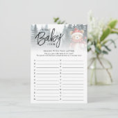 冬熊どのようなベビーアイテム赤ちゃんシャワーゲーム エンクロージャーカード (スタンド正面)