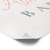 冬熊エレガント赤ちゃんシャワー歓迎サイン ポスター (コーナー)