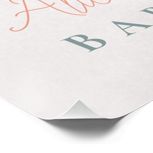 冬熊エレガント赤ちゃんシャワー歓迎サイン ポスター (コーナー)