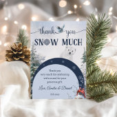 冬熊フクロウ雪多くありがとう赤ちゃんシャワー サンキューカード