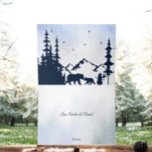 冬熊フクロウ雪多くの赤ちゃんシャワー折り サンキューカード