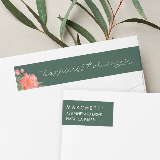 冬牡丹ホリデー ラップアラウンドラベル