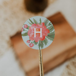 冬牡丹モノグラム ラウンドシール