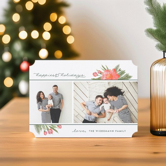 冬牡丹 | 2つのフォトホリデー シーズンカード