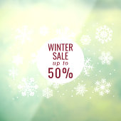 冬物セール、雪片大デカール ウィンドウサイン (シート3)