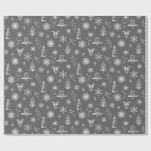 冬物ラッピング紙-石板+雪 ラッピングペーパー (フラット)
