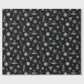 冬物ラッピング紙 – 石炭+雪 ラッピングペーパー (フラット)