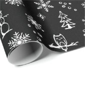 冬物ラッピング紙 – 石炭+雪 ラッピングペーパー (ロールコーナー)