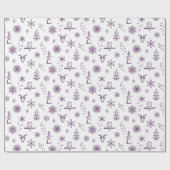 冬物ラッピング紙 – 雪+梅 ラッピングペーパー (フラット)
