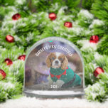 冬犬の写真クリスマス<br><div class="desc">Photo Snow Globeあなたの犬の写真をお気に入りの特集。自分の名前と年でパーソナライズする。文字を変更し、好きなようにカスタマイズする。</div>