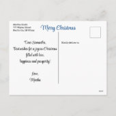 冬猫のクリスマス シーズンポストカード (裏面)