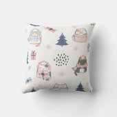 冬猫パーソナライズされた枕 クッション (裏面)