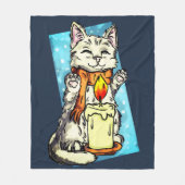 冬猫 フリースブランケット (正面)