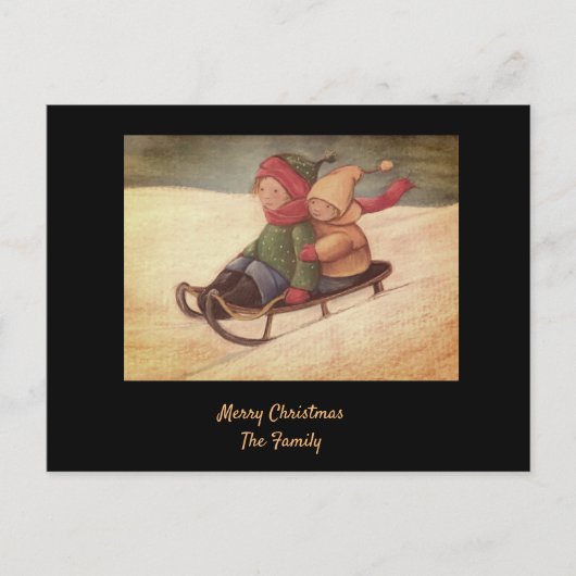冬用そり葉書 ポストカード (正面)