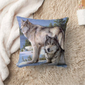 冬用オオカミ枕 クッション (ブランケット)