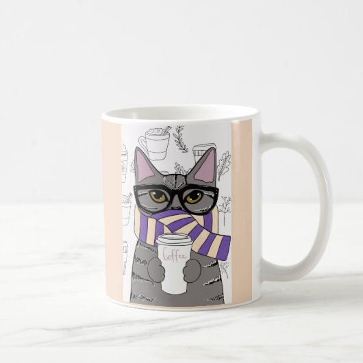 冬用コーヒー猫好きマグ コーヒーマグカップ (右)