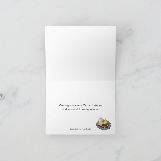 冬用テントキャンピングクリスマスカード シーズンカード (内部)