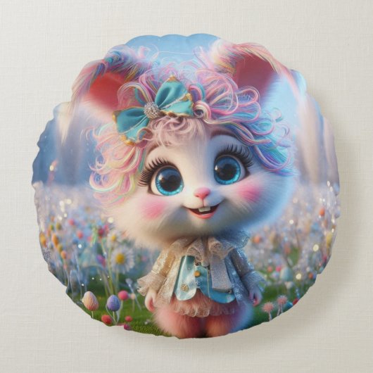 冬用バニー枕 ラウンドクッション (正面)