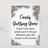 冬用ピネコーンベビーシャワーサイン5x7インチ 招待状 (正面/裏面)