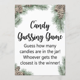 冬用ピネコーンベビーシャワーサイン5x7インチ 招待状