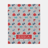 冬用ファッションアクセサリパタパーソナライズされたーン フリースブランケット (正面)